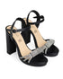 Sandalia Negra Tiras Glitter 3300